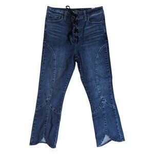 Lucky Brand Blue Lace Up Jeans Women's Medium Wash